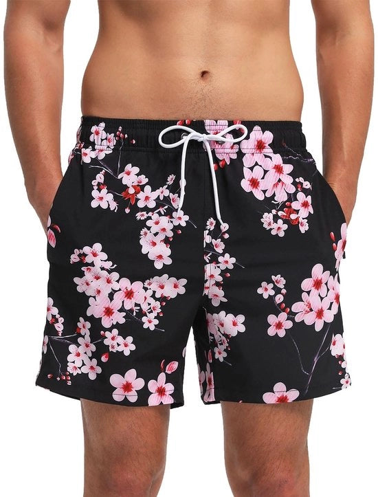 Costumi da bagno per uomini con tasca a zip - Asciuga velocemente e è impermeabile - Fucsia, M