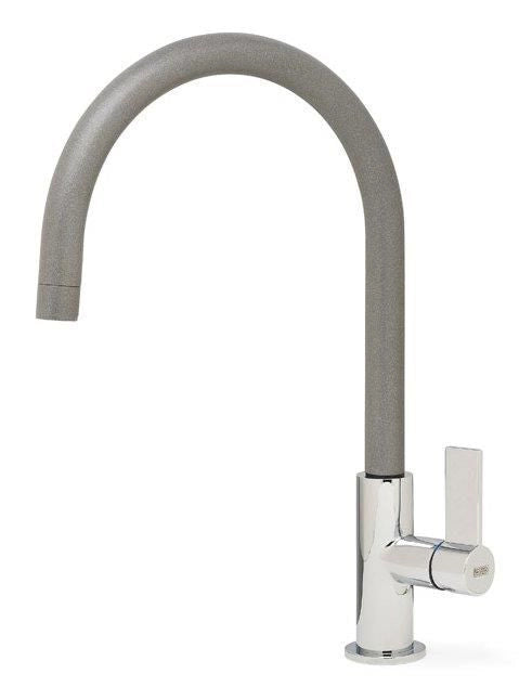 Elleci Volta MMKVTA79 - Miscelatore da cucina Mono Splitcomando, da incasso, Metaltek, canna girevole, 22,3 cm, Alluminio