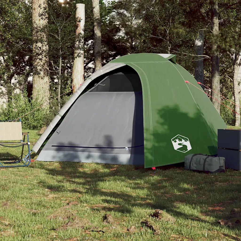 Tenda da Campeggio a Cupola per 4 Persone Verde Impermeabile 94335