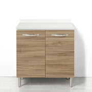 Base per cucina componibile da 80 cm con 2 ante linea MAKA, realizzata in legno 100% MADE IN ITALY, colore Noce