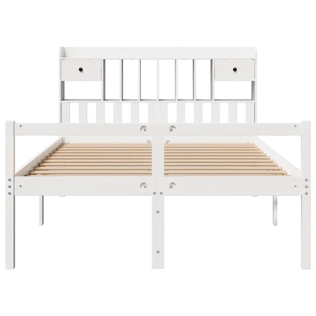 Letto Libreria senza Materasso Bianco 160x200 cm Legno di Pino 3322060
