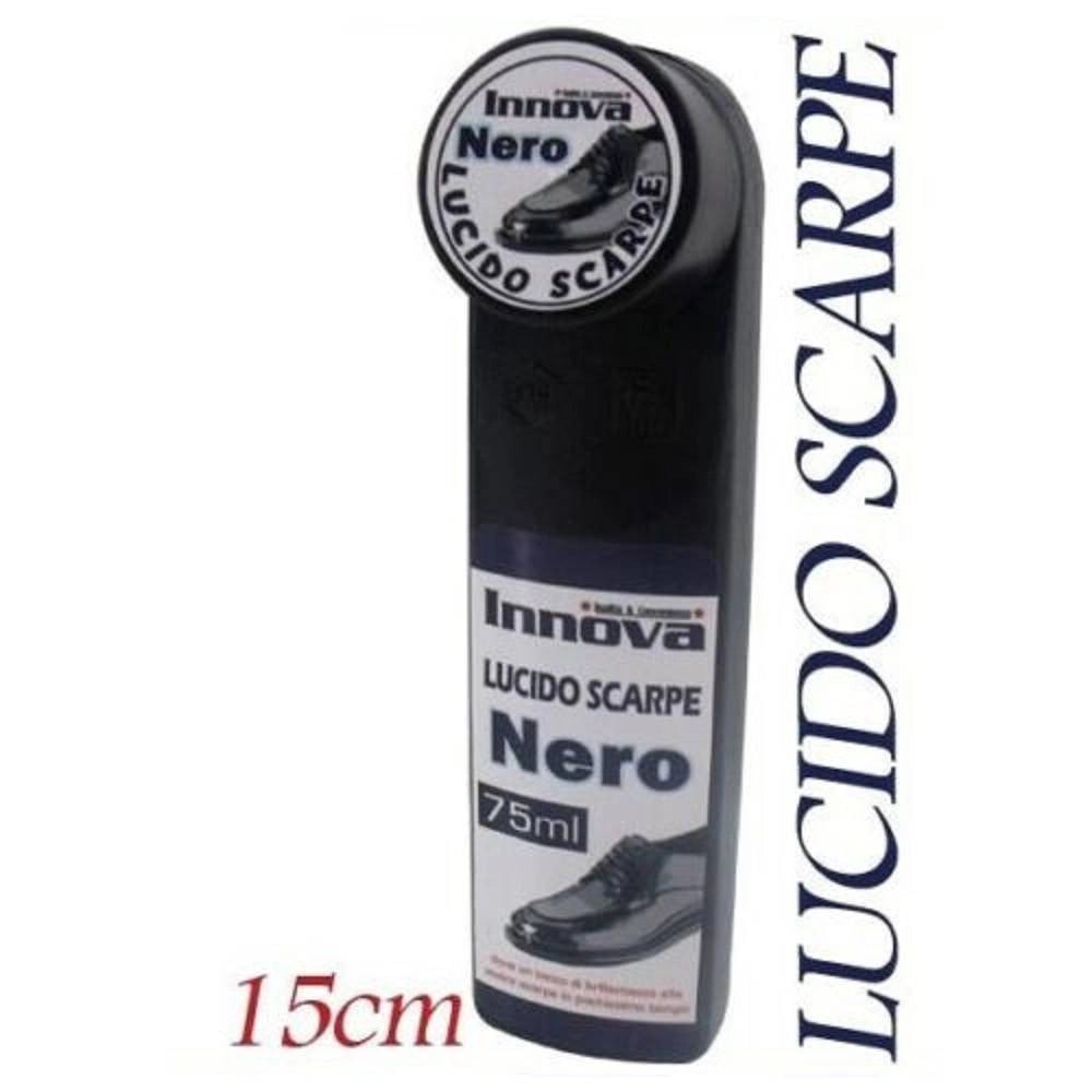Trade Shop - Lucida Scarpe Nero 75ml Con Crema Pulizia Calzature Uomo Donna Lucido -
