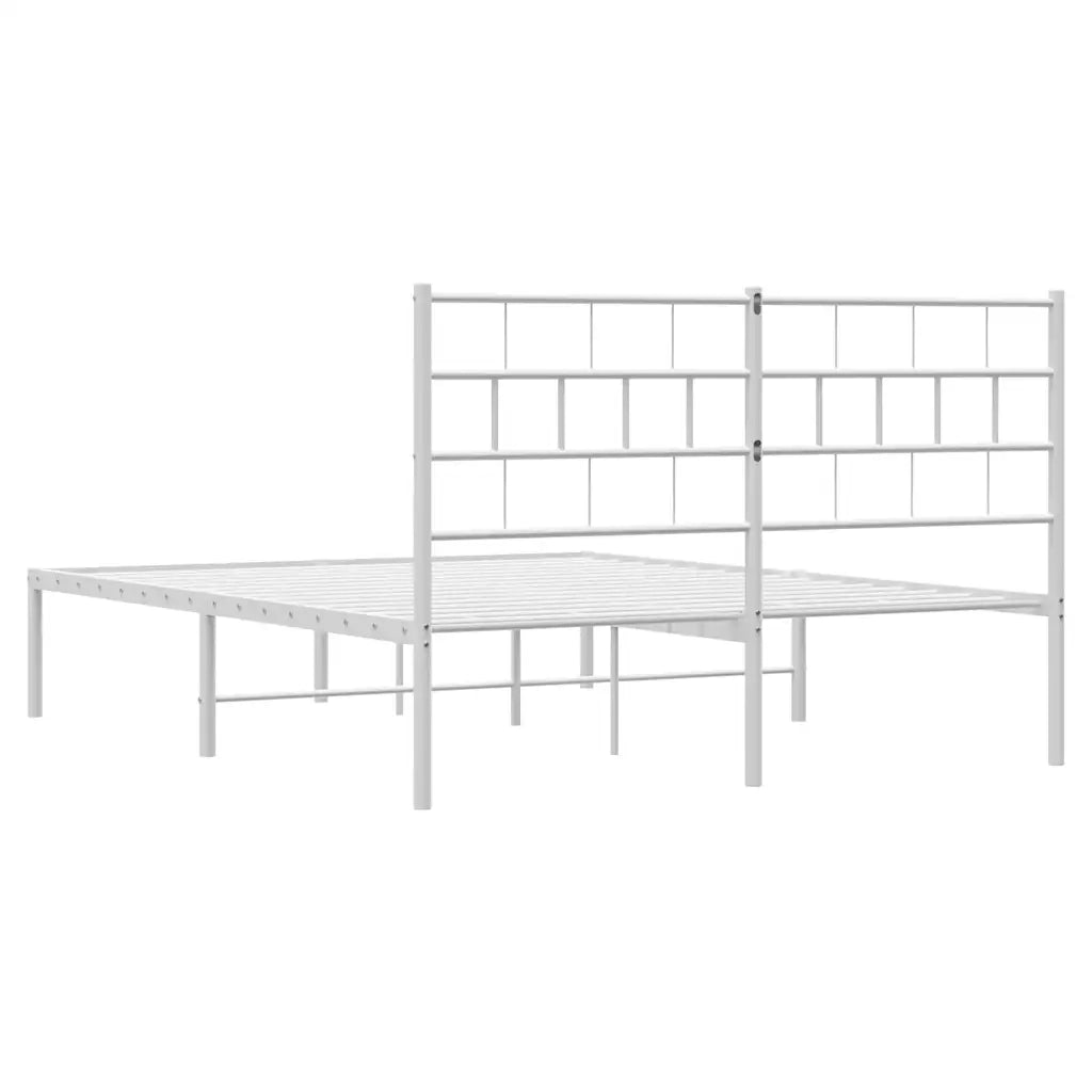 Giroletto con Testiera Metallo Bianco 150x200 cm 355710