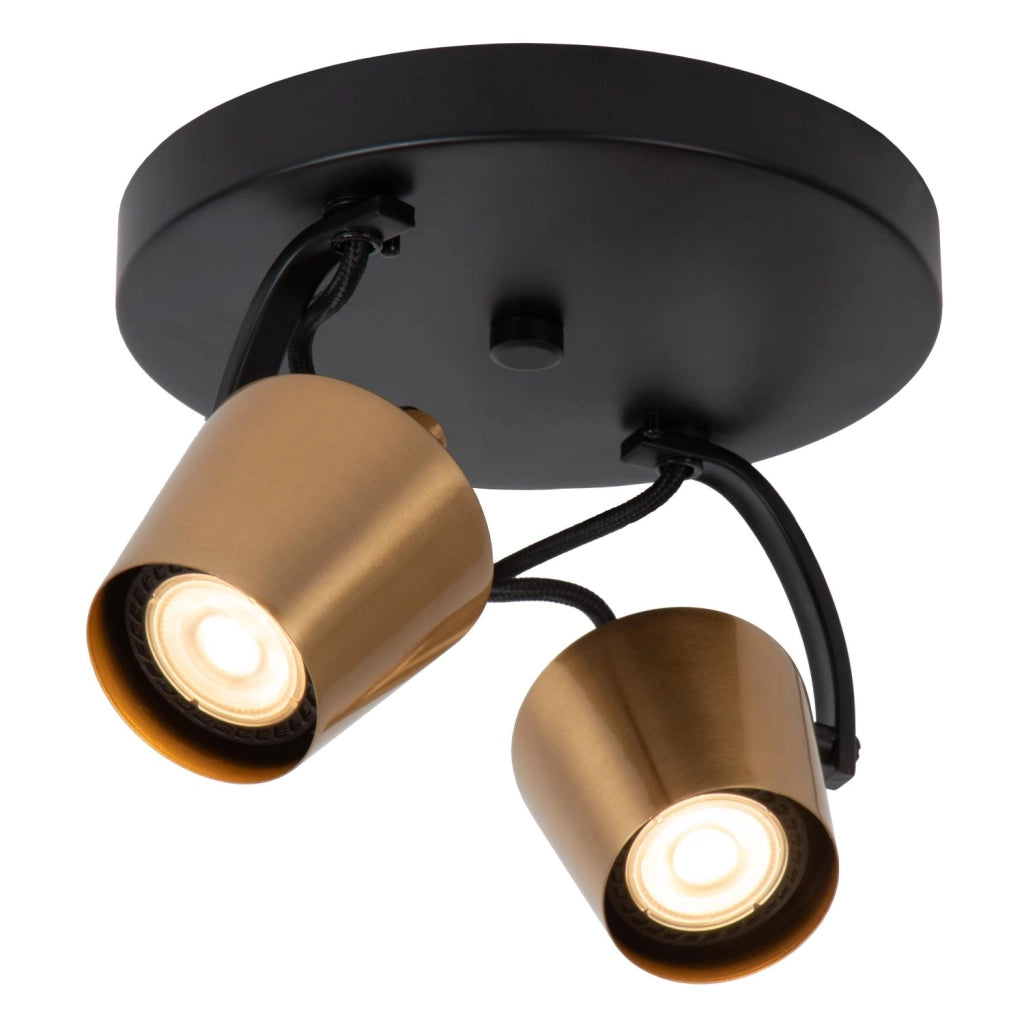 Faretto soffitto moderno EMILE 2xGU10 oro/nero Lucide
