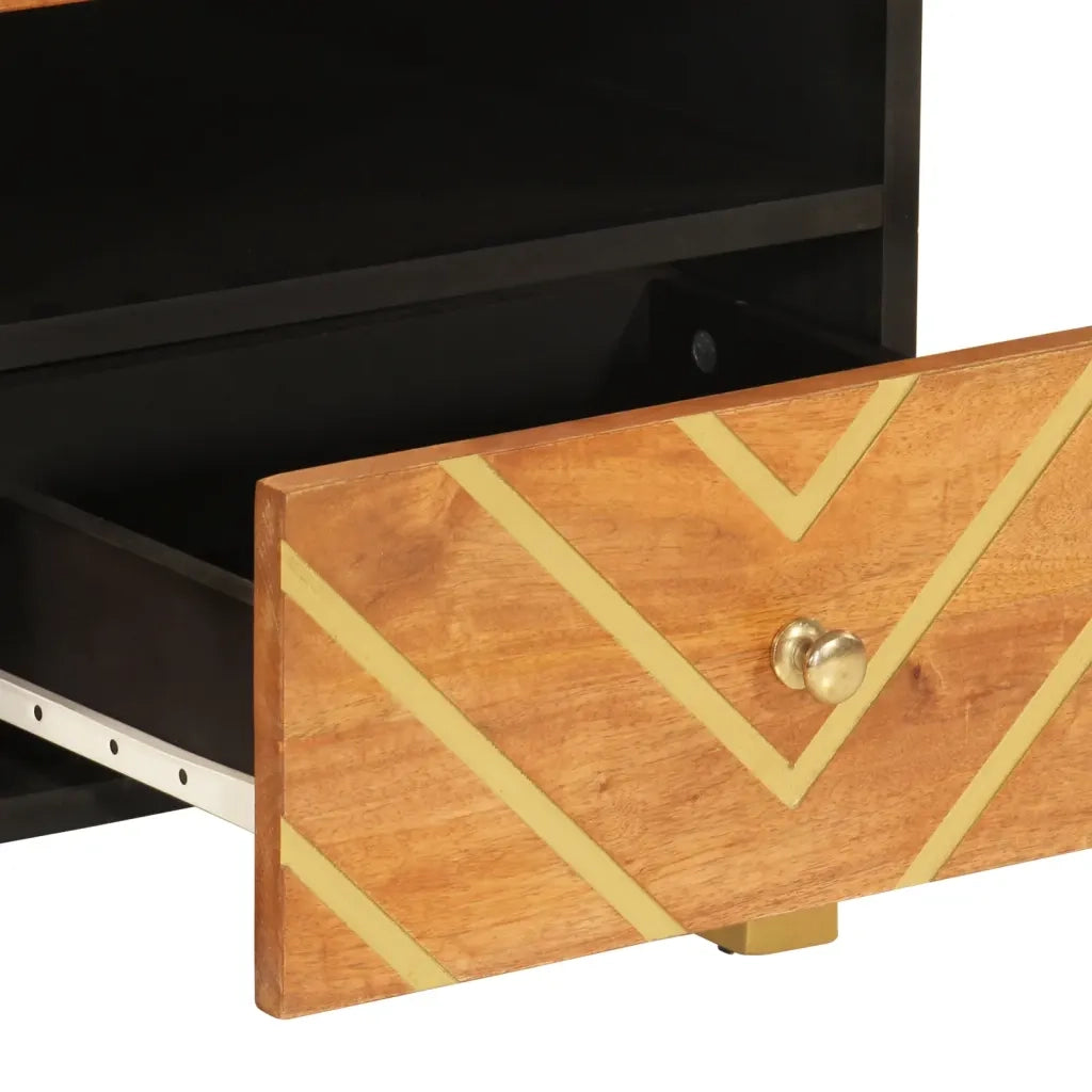 Tavolino da salotto | Tavolino da caff¨¨ | Tavolino da Soggiorno Marrone e Nero 80x54x40 cm Legno di Mango