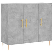 Credenza | Madia | Buffet da pranzo | Armadio da pranzo Grigio Cemento 90x34x80 cm in Legno Multistrato