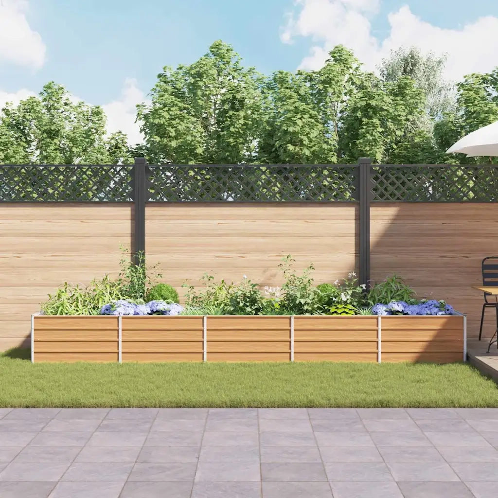 Fioriere | Cassetta per fiori | Letto rialzato da giardino Marrone Chiaro 400 x 80 x 45 cm