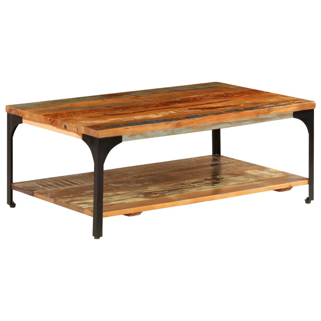 Tavolino da Caff¨¨ con Mensola-Tavolino da soggiorno 100x60x35 cm Massello di Recupero