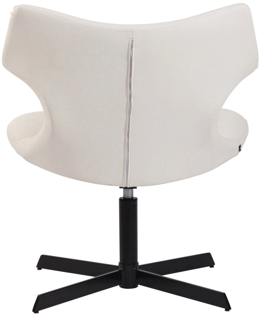 Sedia da lounge Welland in similpelle bianco