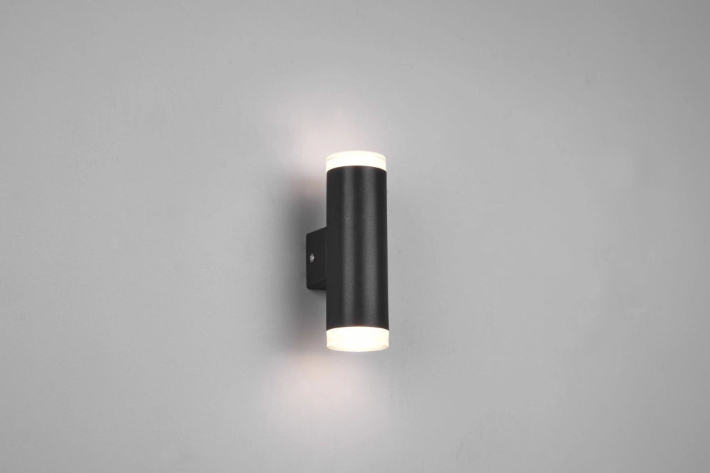 RAY H2O APPLIQUE BI-EMISSIONE NERA IP44 H.16,6CM LED 8W 680lm, 3000K