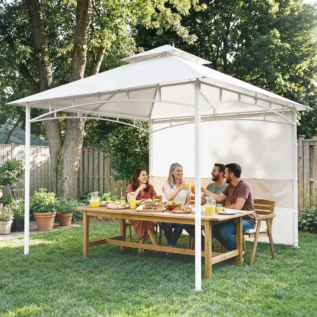 Gazebo da Giardino 3x3 m ¨C zephmum ¨C Metallo, Bianco Crema