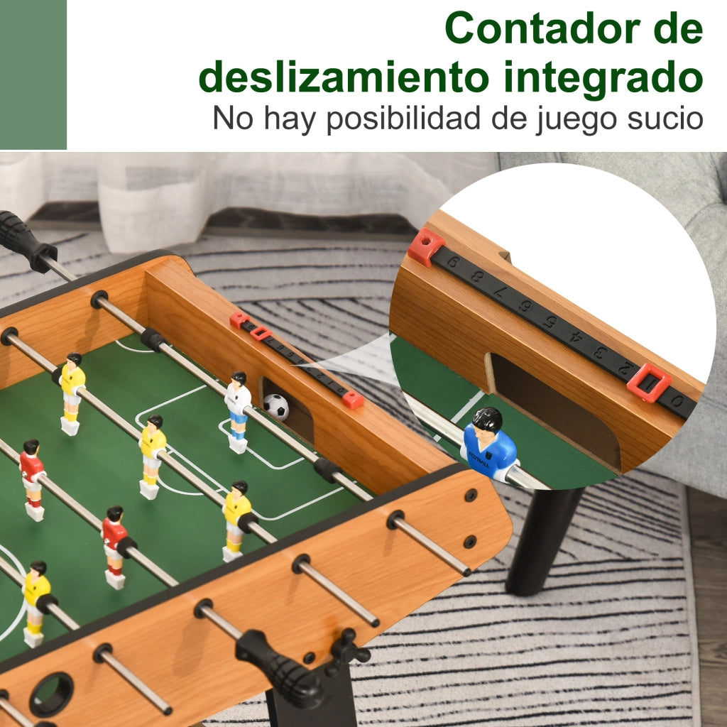 Tavolo da calcio balilla con 22 giocatori ¨C zephmum ¨C 98x42x62,5 cm naturale e nero