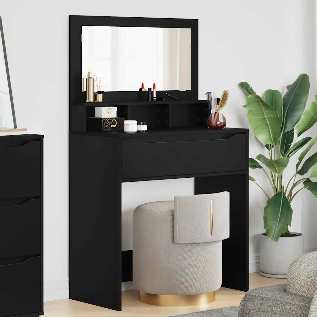 Toeletta | Tavoli da Trucco per Camera da Letto Nero 80 x 39,6 x 135 cm