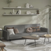 Divano Letto a 2 Posti-Sofa Letto 2 Posti-Daybed Grigio in Similpelle 816716