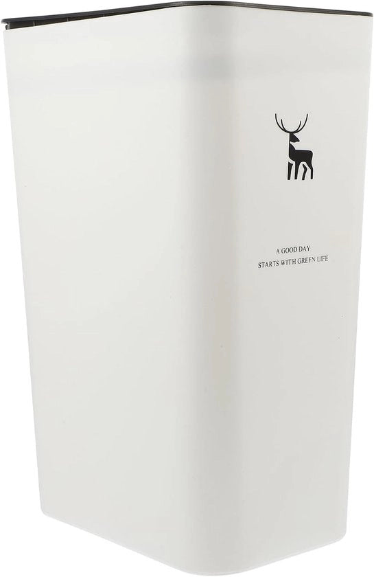 Vas da spazzatura in plastica - 10 litri per cucina e bagno - bianco