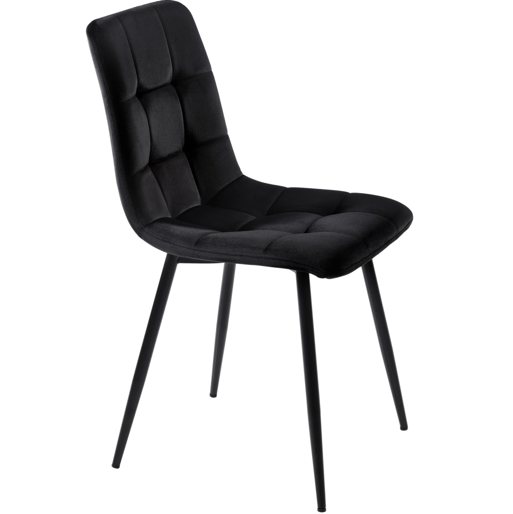 Set tavolo da pranzo 120x70 cm; stile moderno; MDF e velluto; nero