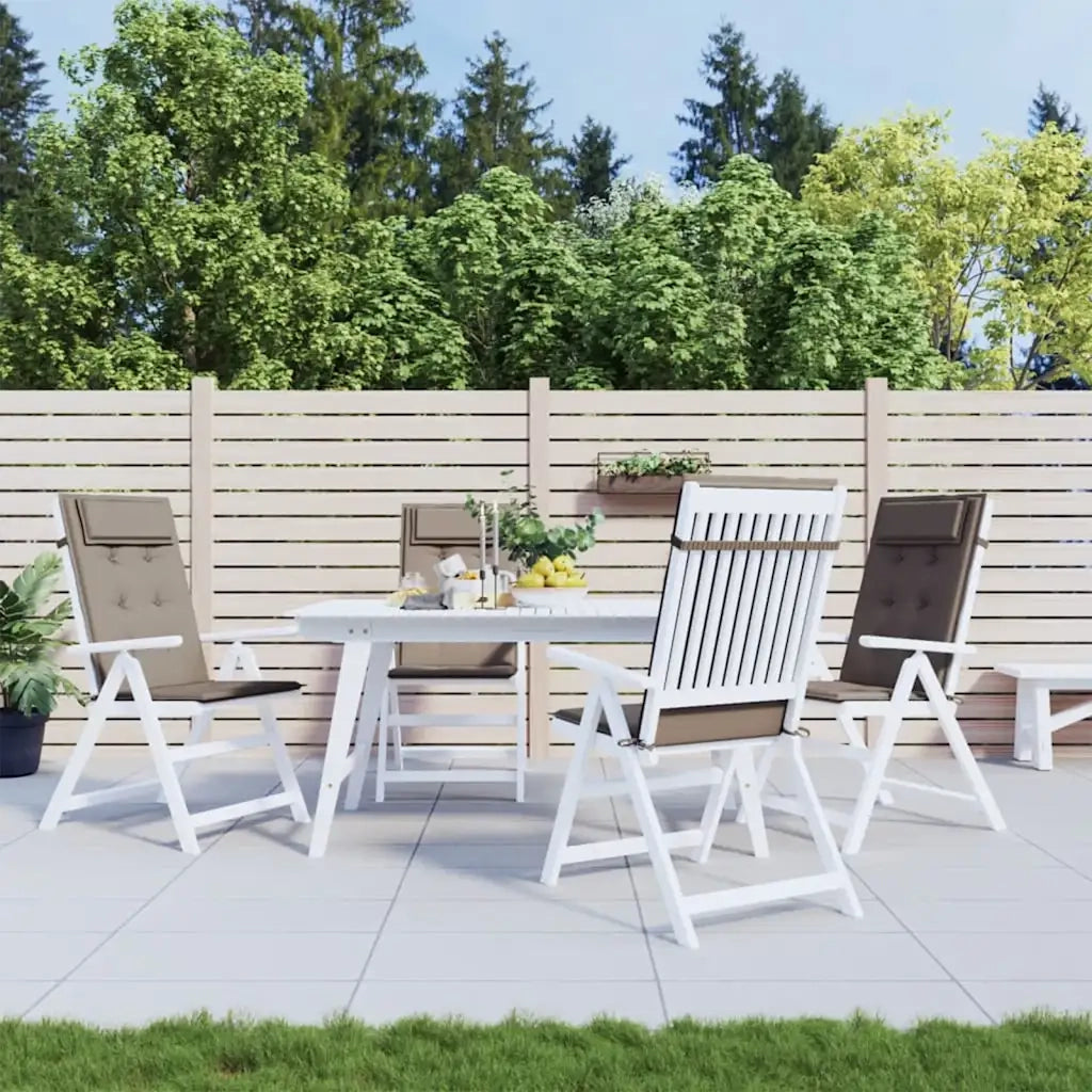 Cuscini per Sedia con Schienale Alto 4pz Tortora Tessuto Oxford 361899