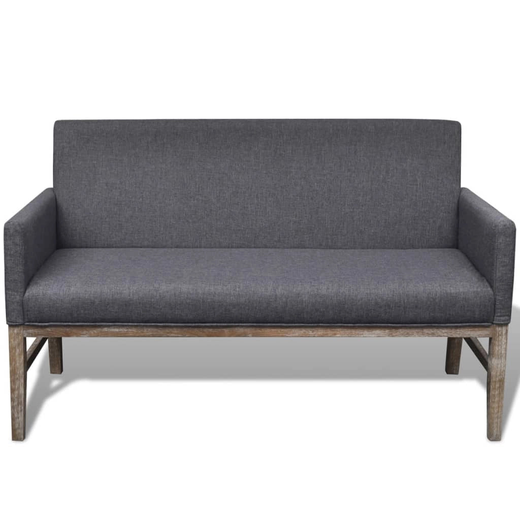 Divano con cuscino imbottito 140 cm tessuto Hevea grigio scuro 02_0019702