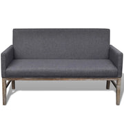 Divano con cuscino imbottito 140 cm tessuto Hevea grigio scuro 02_0019702