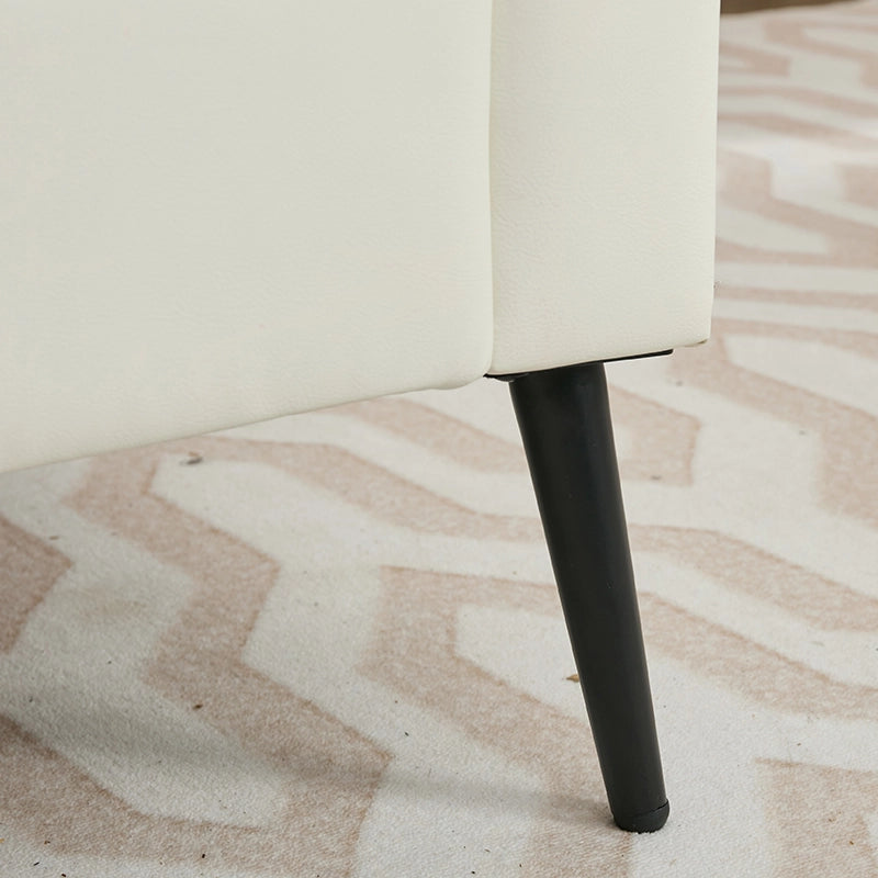 Poltrona monofunzione in similpelle bianca, design moderno per soggiorno, camera da letto e ufficio