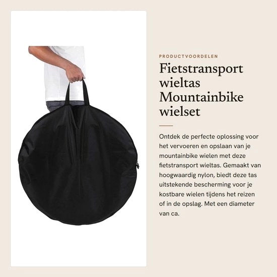 Borsa da Bicicletta in Nylon Sostenibile - Per Ruote da 29 Pollici - Impermeabile - Leggera - Nero - 76/79 cm di Diametro - Borsa da Ciclismo