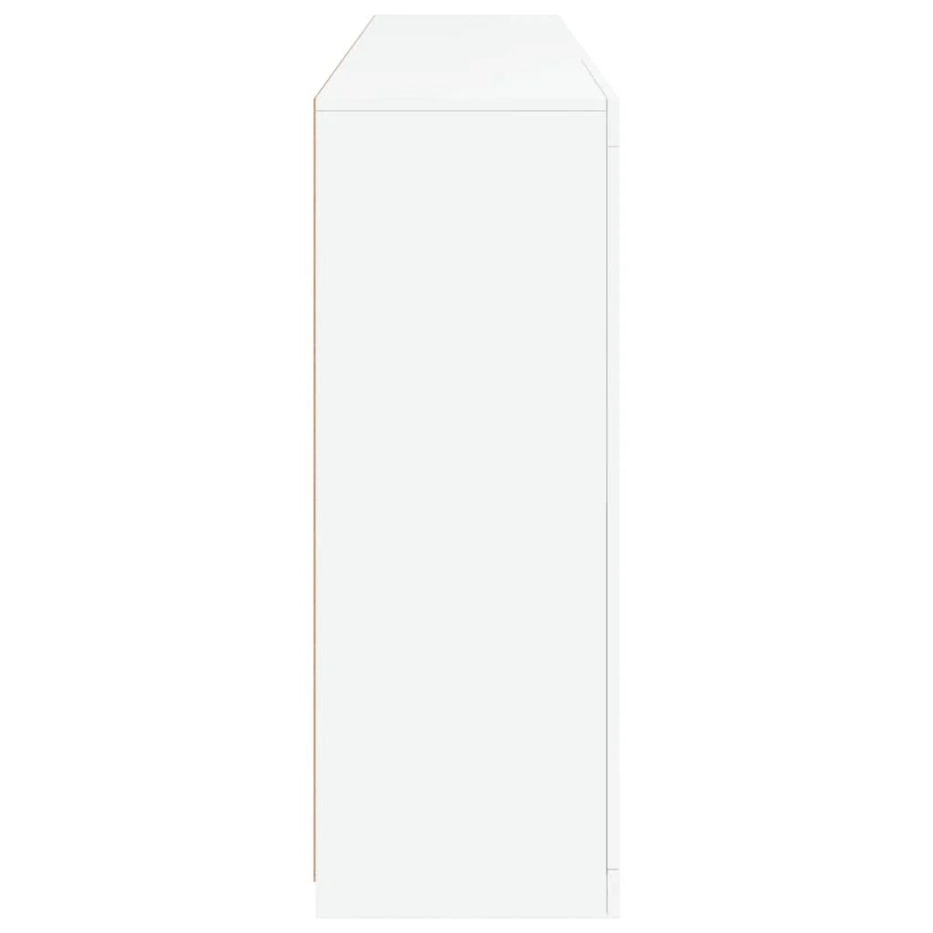 Buffet credenza cassettiera armadio mobile contenitore organizer per cucina soggiorno salotto con luci LED 181,5 x 37 x 100 cm bianco 02_0029837