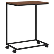 Tavolino da salotto | Tavolino da caff¨¨ | Tavolino da Soggiorno con Ruote Nero 55x35x70 cm in Legno Multistrato