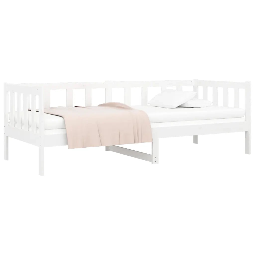 Dormeuse senza Materasso Bianca 90x190 cm Legno Massello Pino 814645