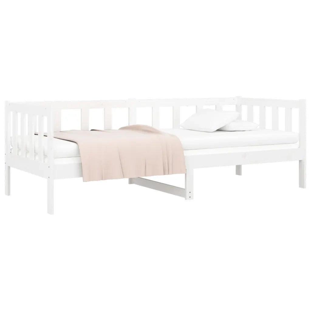 Dormeuse senza Materasso Bianca 90x190 cm Legno Massello Pino 814645