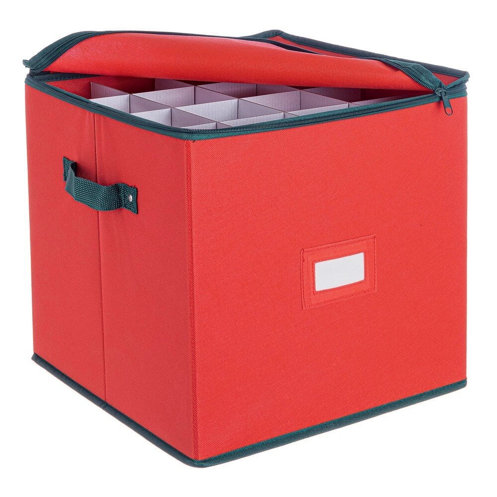 Contenitore Xmas per Sfere Quadrato Rosso Capacità 27 Pezzi Diametro 100cm (6 Pezzi)