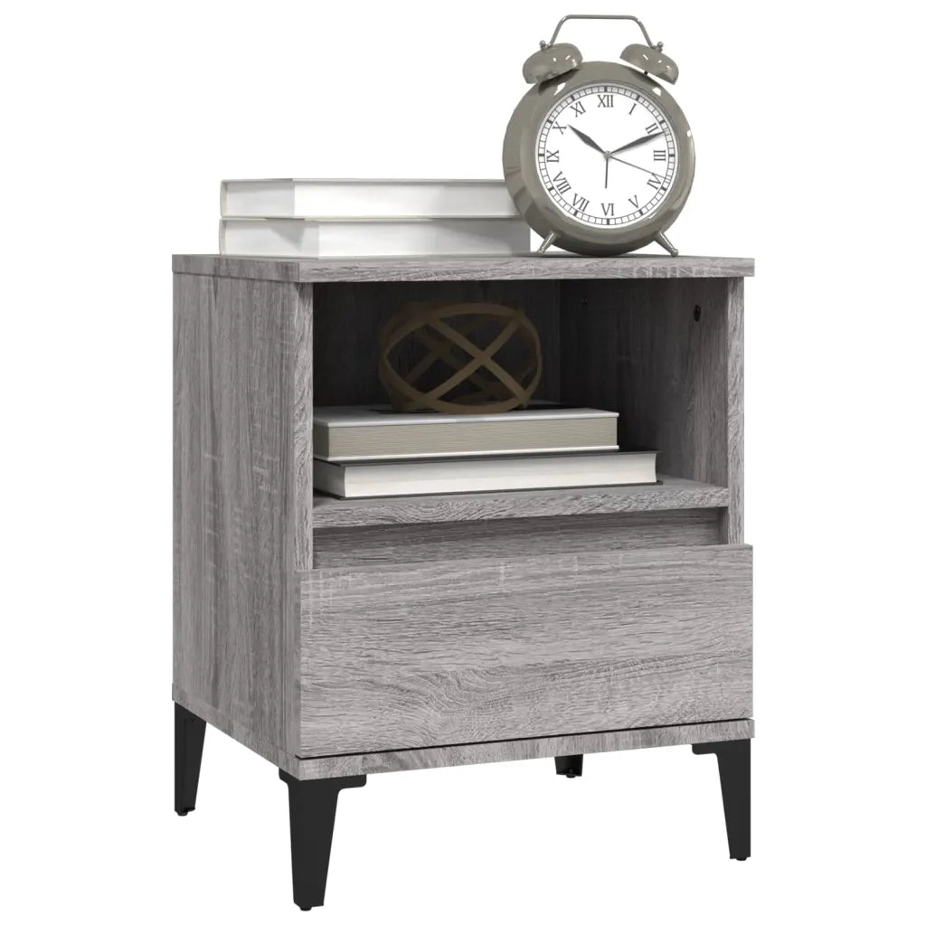Comodino 2 pz Grigio Sonoma 40x35x50 cm 821823
