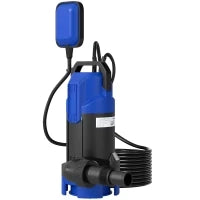 Pompa d'Evacuazione Acque Cariche, Pulite Portata 20000 L/h 750 W Profondità max, 7 m Interruttore a Galleggiante 17 x 16 x 36 cm Nero