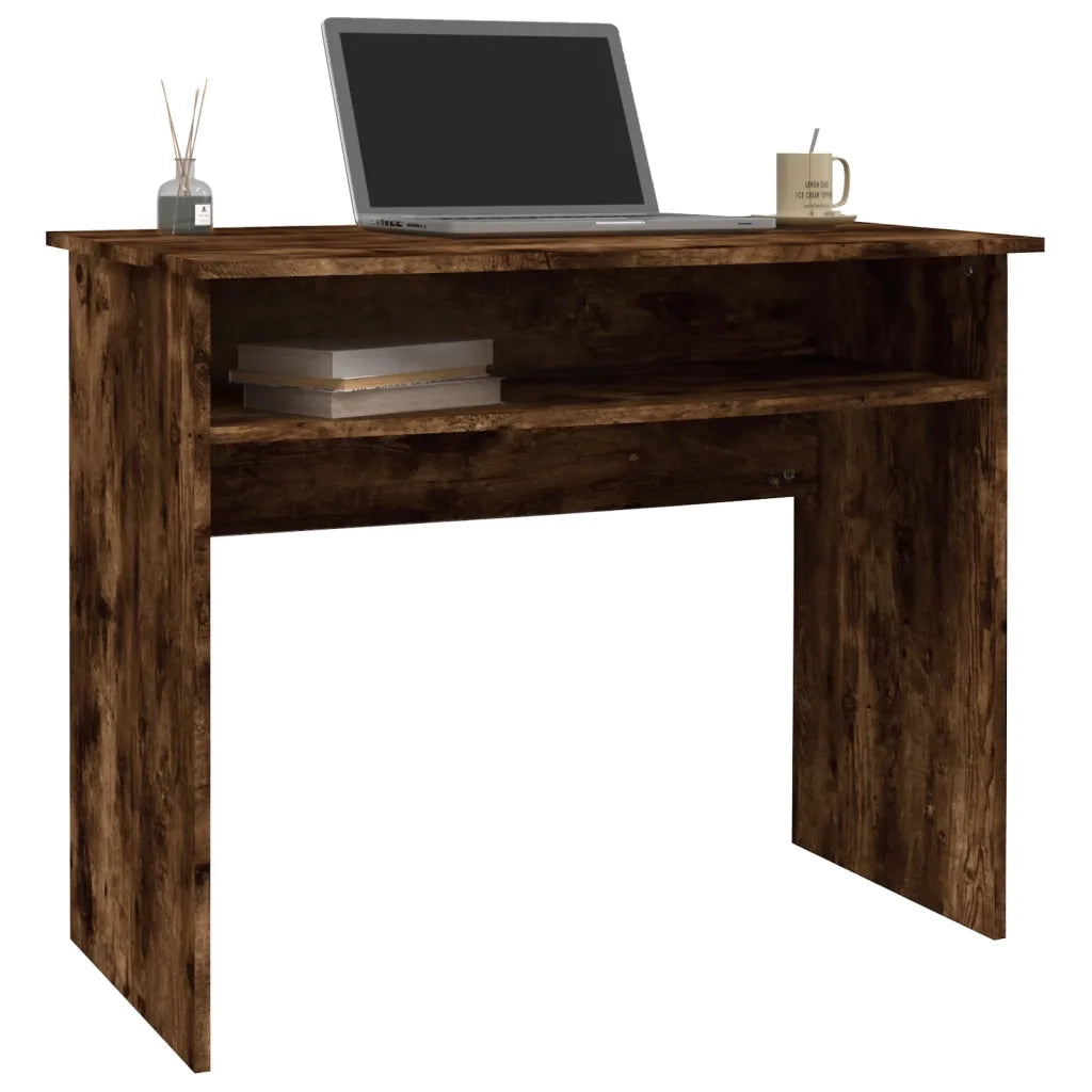 Scrivania | Tavolo da Ufficio Rovere Fumo 90x50x74 cm in Legno Multistrato