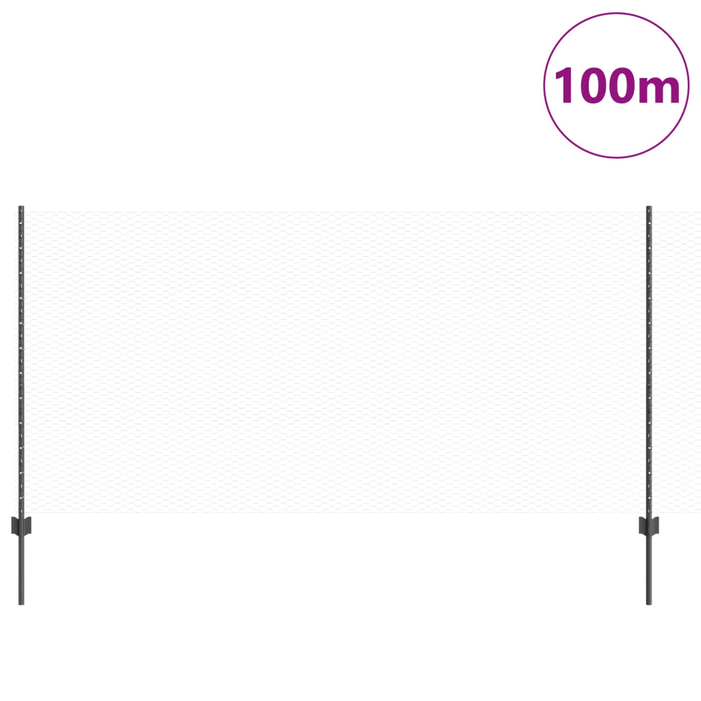 Posti di Recinzione  22 pcs U-Channel Grigio 120 cm Acciaio