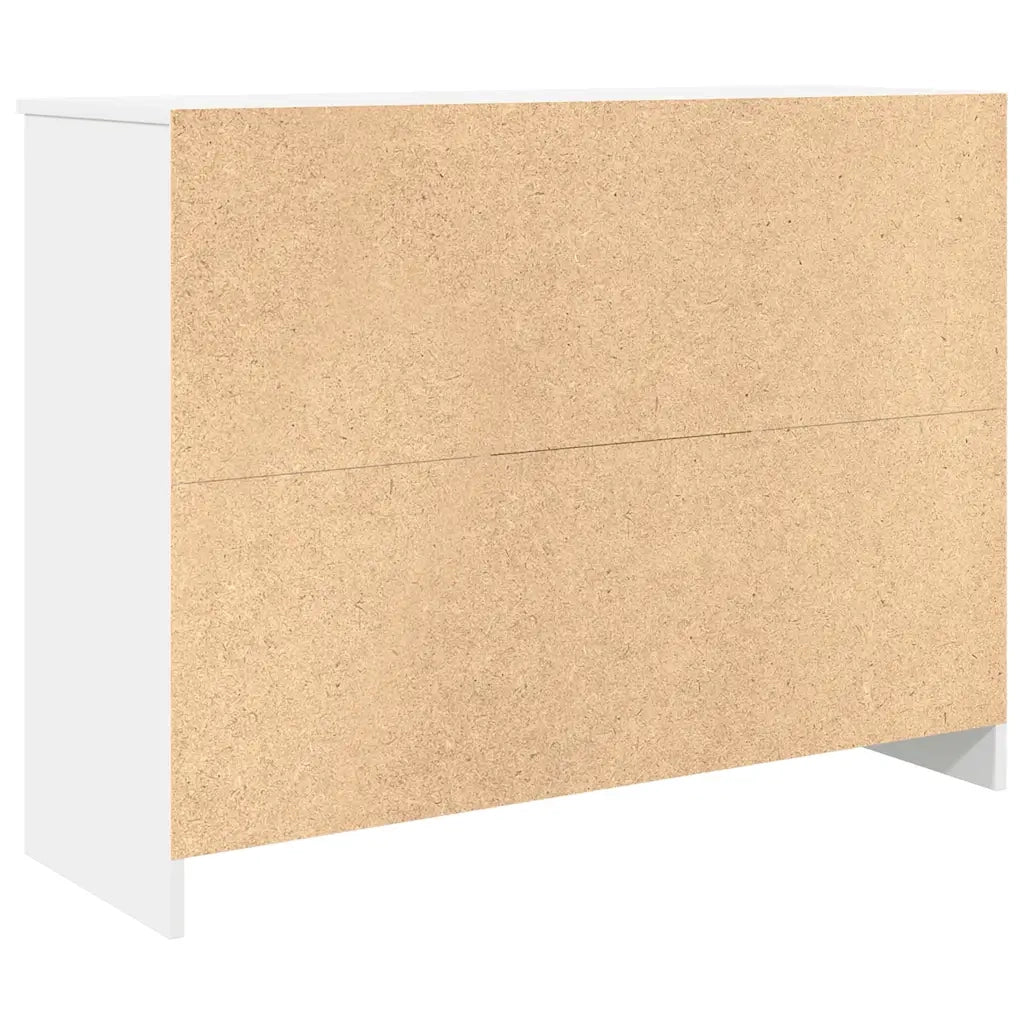 Credenza con Cassetto Bianco 101x35x76 cm in Legno Multistrato 861562