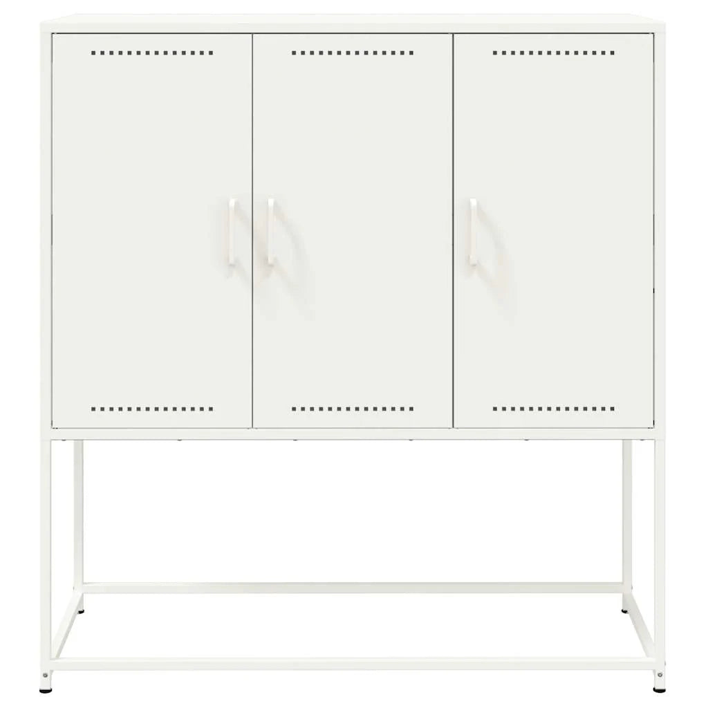 Buffet credenza cassettiera mobiletto mobile contenitore organizer cucina soggiorno salotto alto 100,5 x 39 x 107 cm acciaio bianco 02_0032251