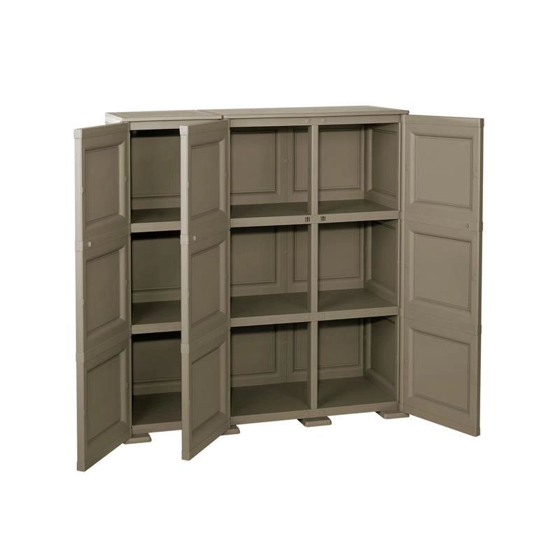 ARMADIO 3 ANTE WENGÉ 118X43X125 CM CON PUNTALI, SOLUZIONE ORGANIZZAZIONE CASA SALVASPAZIO PER ZONA GIORNO E INGRESSO