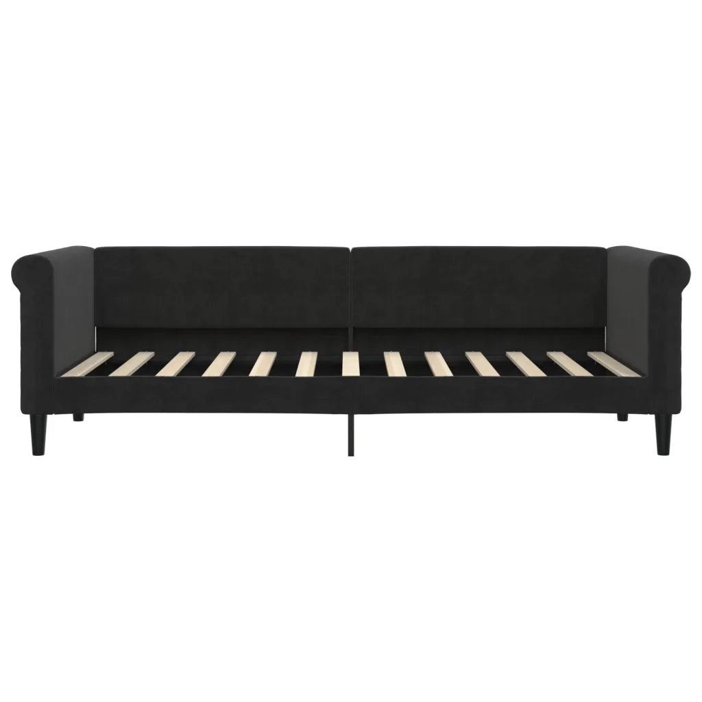 Divano Letto Estraibile con Cassetti Nero 80x200 cm in Velluto 3197816