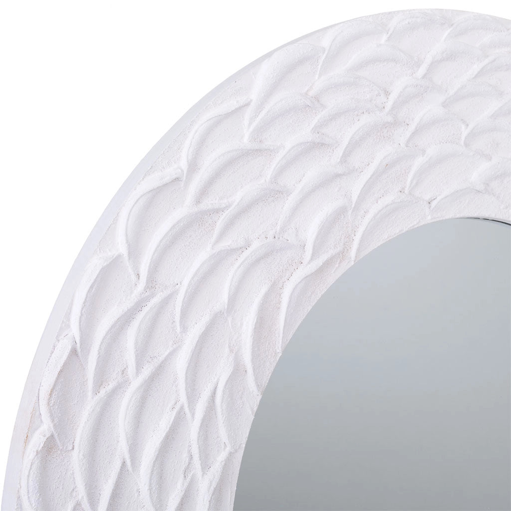 Specchio con rilievo bianco 80x2h