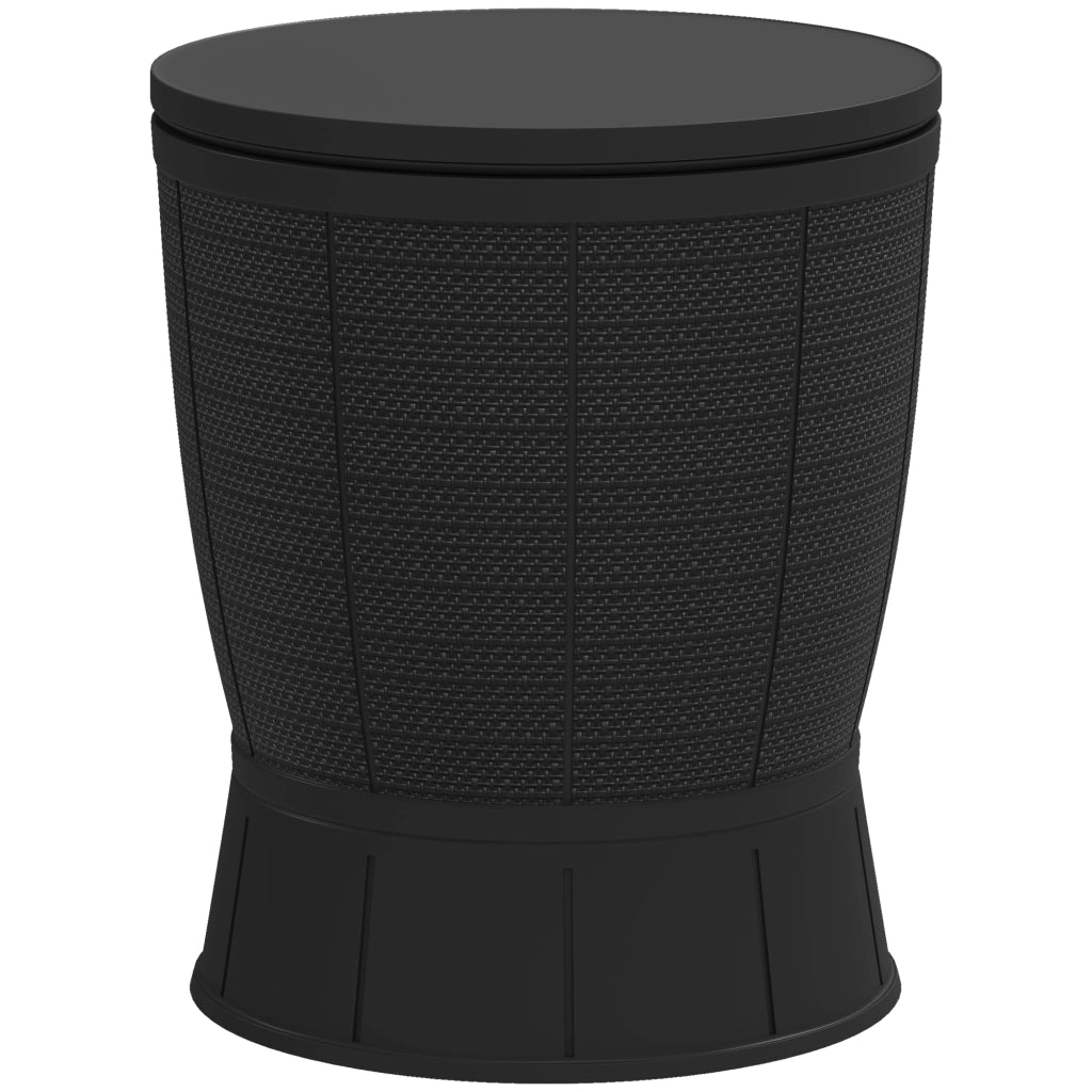 Tavolo da giardino con secco per ghiaccio ¨C zephmum ¨C nero, ?49x58-84cm