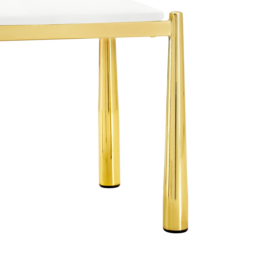 Sedia da pranzo con schienale semicircolare imbottito in PU bianco