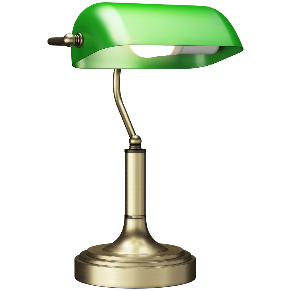 Lampada da Tavolo Banquier ¨C Xylo ¨C E27 verde con paralume regolabile