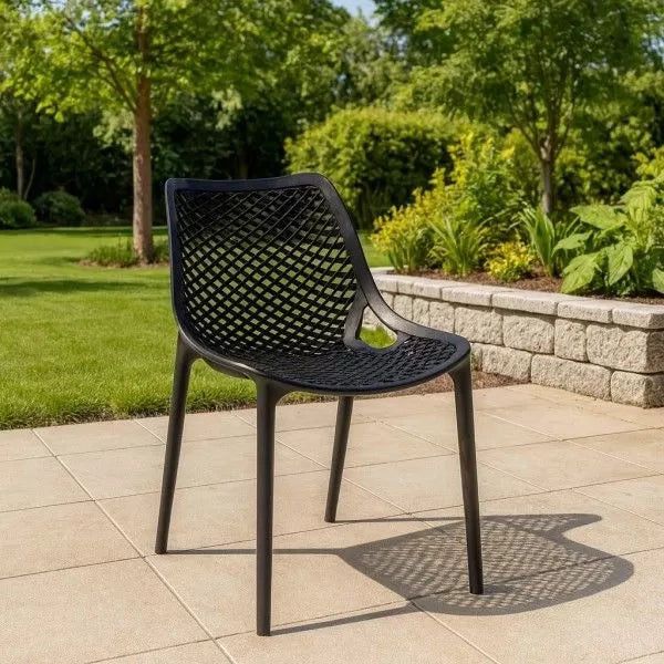 Set 4 sedie design polipropilene e fibra di vetro antracite 50x60x82 - Mobili 2G