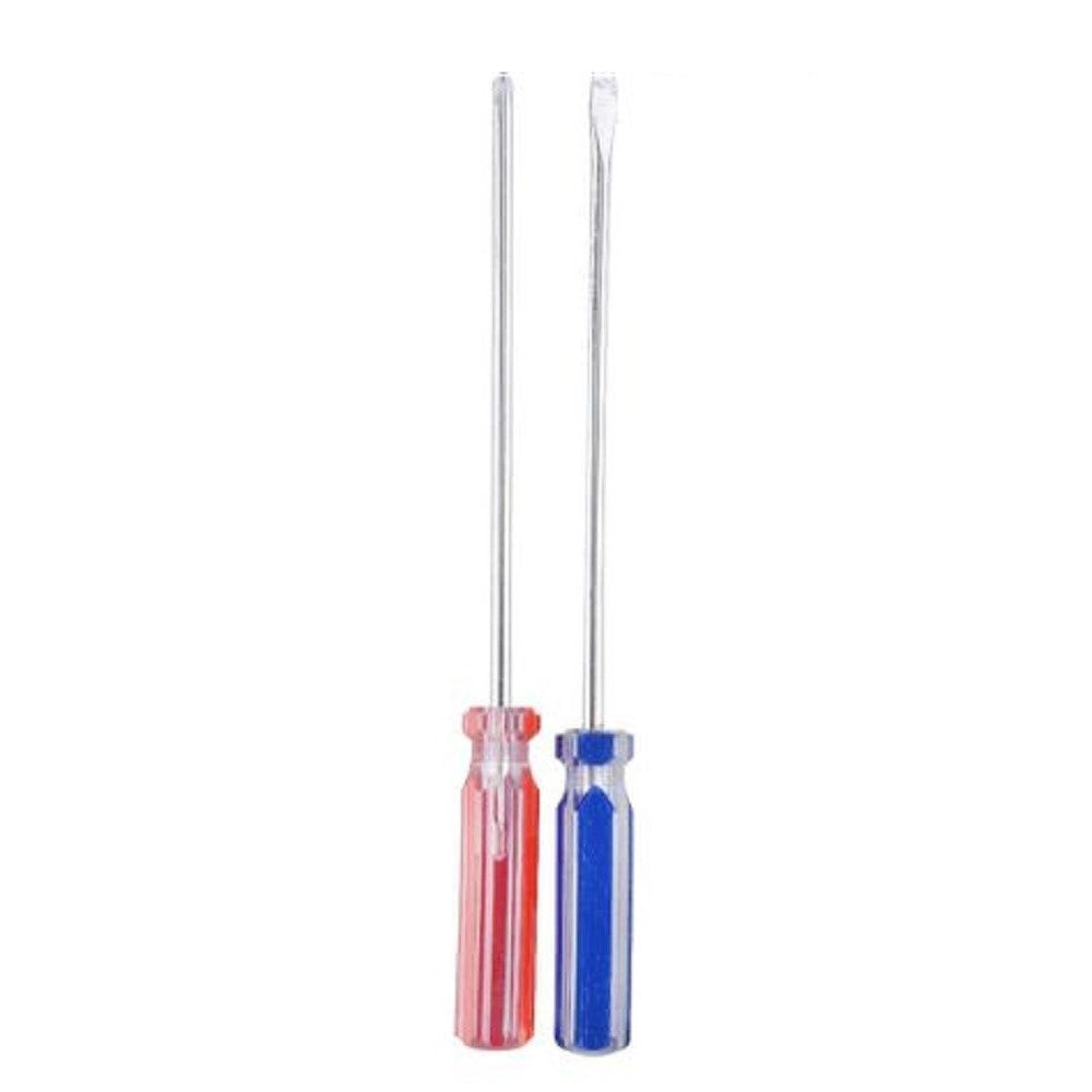 Trade Shop - Set 2 Pezzi Cacciavite A Taglio E A Stella 100 Mm Con Manico Cristallo 5" 91897 -