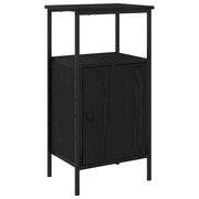 Comodino | Armadio da Notte | Mobiletto da notte Rovere Nero 41 x 31 x 80 cm Legno multistrato