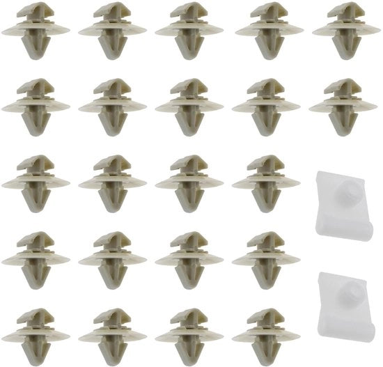 Clip di chiusura porta per Opel e Renault, 2 pezzi, colore grigio e bianco, adatto per Vauxhall Vivaro-A e Trafic MK2, in plastica.