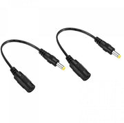 Cavo alimentazione per LED e fotocamere - Set da 2 - Nero con connettore DC 5,5 x 2,1 mm a morsetto 4,8 x 1,7 mm - Accessorio CCTV.