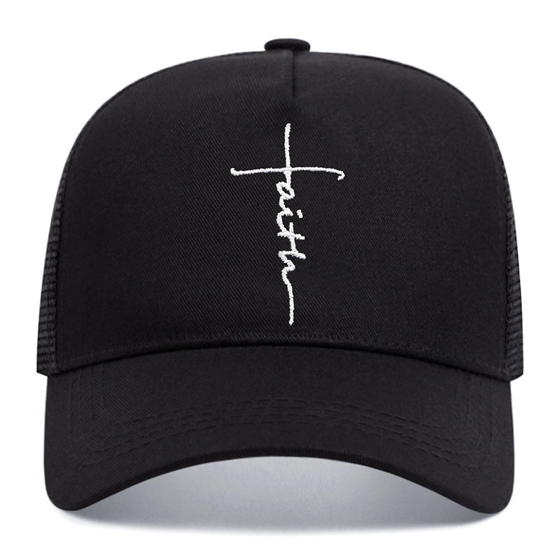 Cappellino da baseball nero con croce