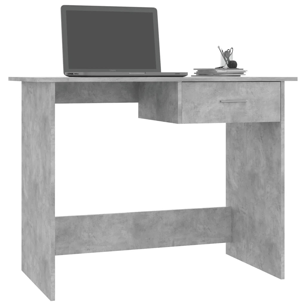 Scrivania Grigio Cemento 100x50x76 cm in Legno Multistrato 800553