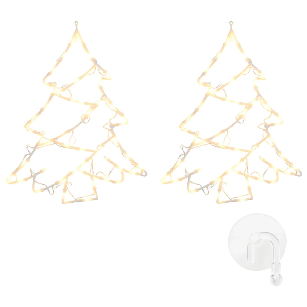 Luci di Natale Albero di Silhouette 2 pz 50 LED Bianco Caldo 4019597